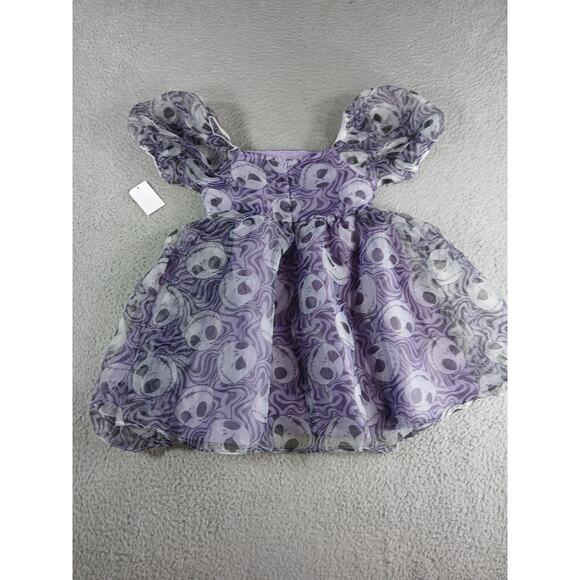 Disney Dress Jack Skellington Girls Medium (8) Halloween Costume Purple Puff NWT - Picture 6 of 8